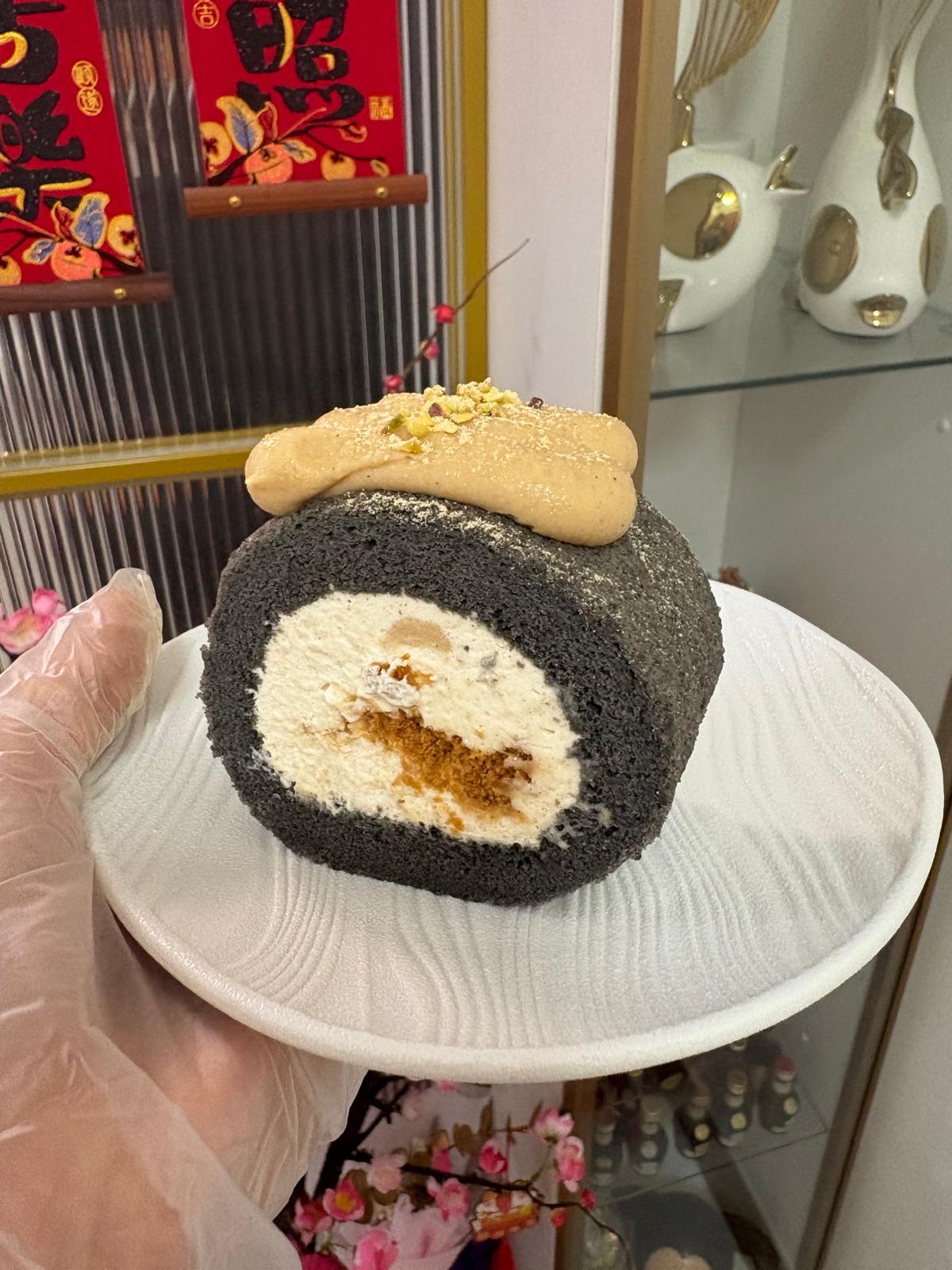 Black Sesame Soy Bean Swiss Roll 黑芝麻豆乳瑞士卷